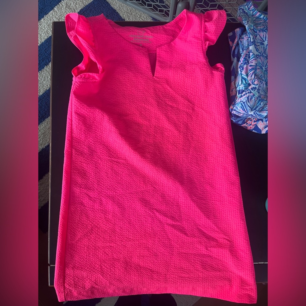Vineyard vines girls hot pink dress